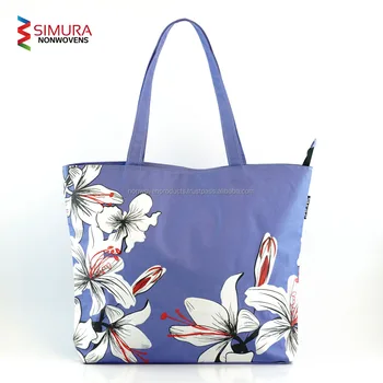 Tote Bag With Fl Pattern Silk Screen Print Fabric Tote Bag With Fl Pattern Silk Screen Print