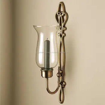 Wall candle sconces with glass