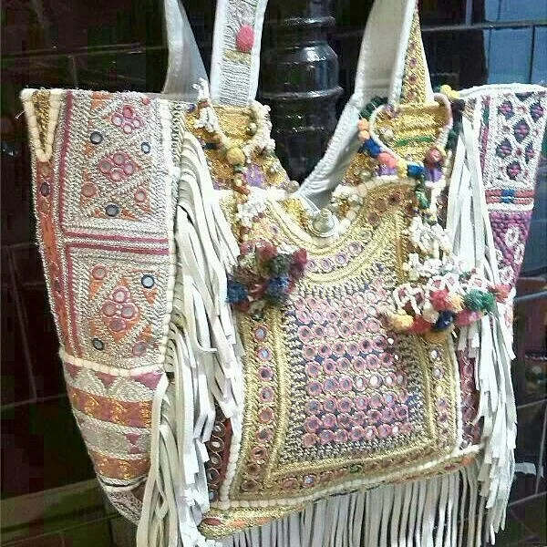 Indian Kantha Work Banjara Tote Bag - Buy Indian Gypsy Boho Fashion ...