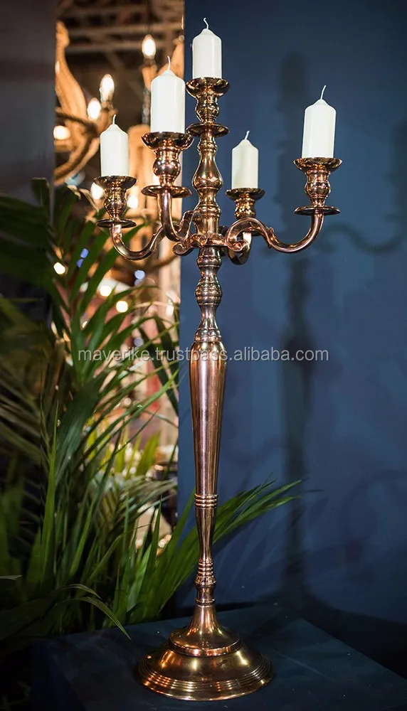 antique gold tall candelabra for wedding, white candelabra for