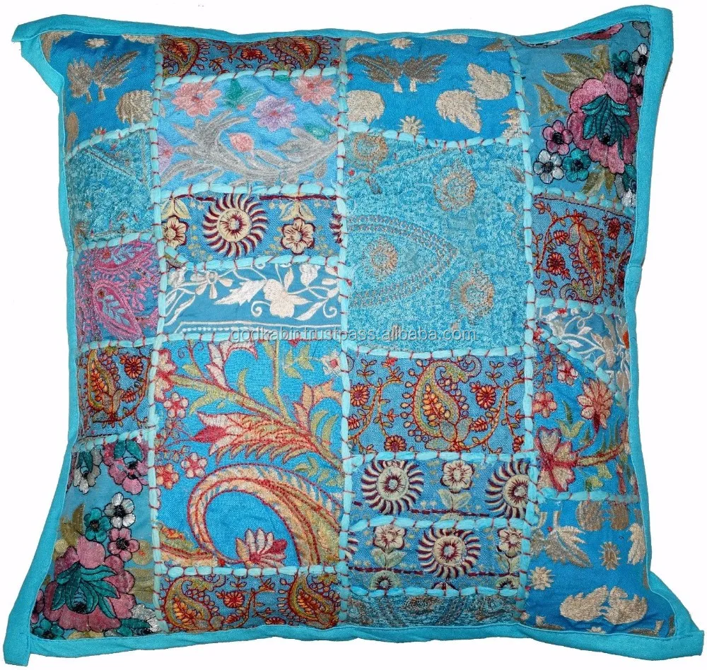 Indian Handmade Pillow Cover Embroidered Cotton Cushion 24 Indian Handmade Pillow Cover Embroidered Cotton Cushion 24 Decor