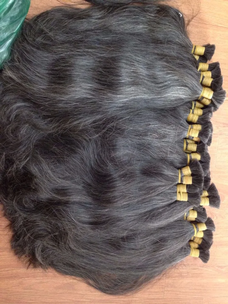 hair human braiding grey extension brazilian straight