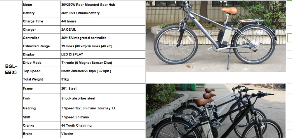 Wholesale electric bike/e-bike/26" electric mountain bike bicycle