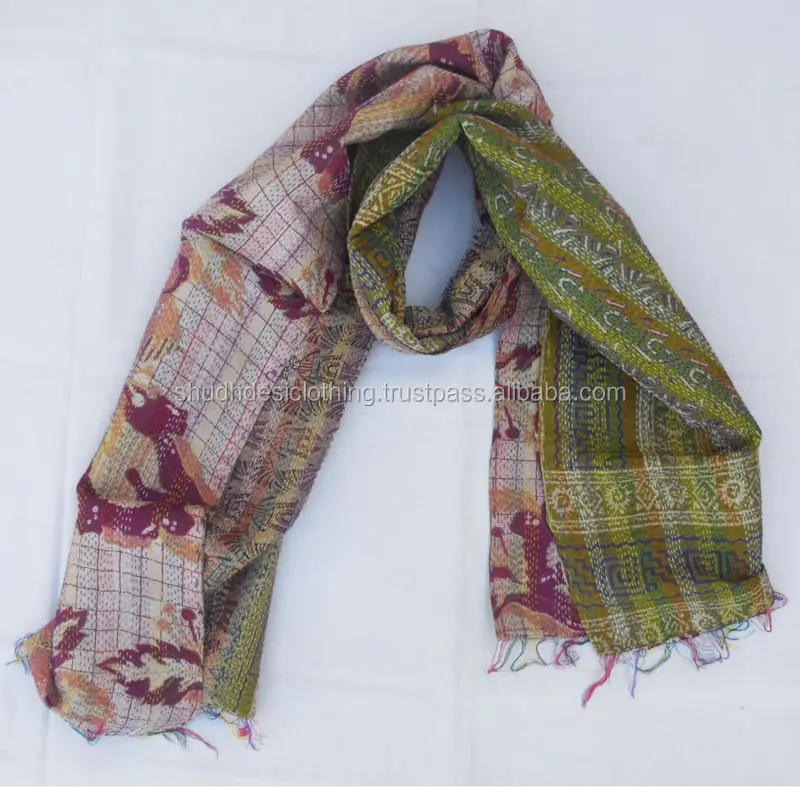 Blue Kantha Stole