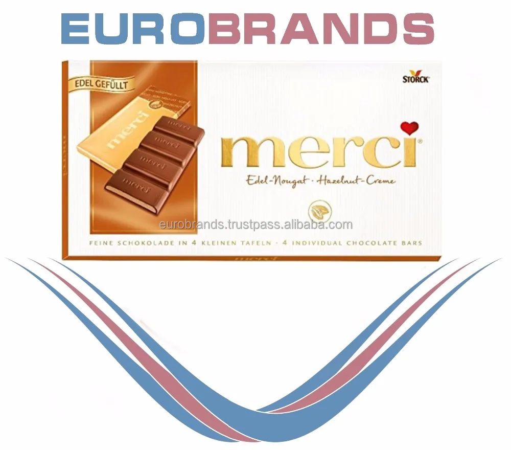 Storck Merci Tafelschokolade Edel Nougat Tray 112g View Storck