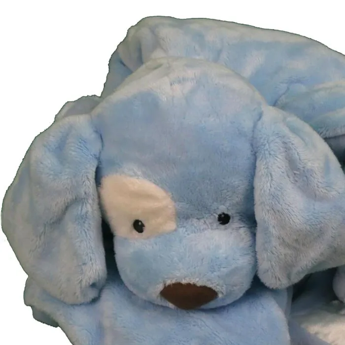 stuffed blue puppy