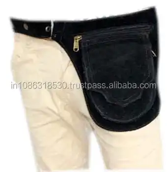 Leather Waist Hip Belt Bag With 1 Pocket Pouch Utility Backpack Funky Hope Pack Traveling Party Wear New Indian