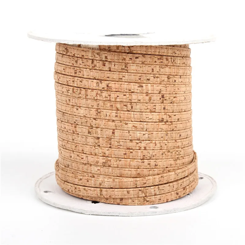 Portuguese cork 5*2mm flat cork cord natural beige jewelry supplies cor-113