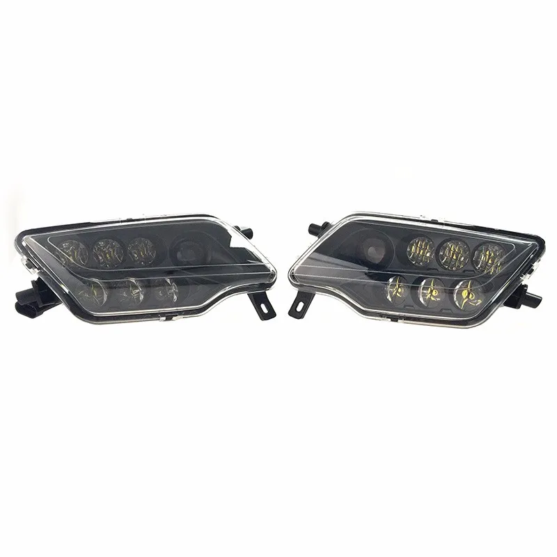 ATV UTV LED Headlights L/R With DRL White Red Yellow Green Blue Halo Rings Angel Eyes For Polaris RZR 900 / RZR1000 S XP Turbo