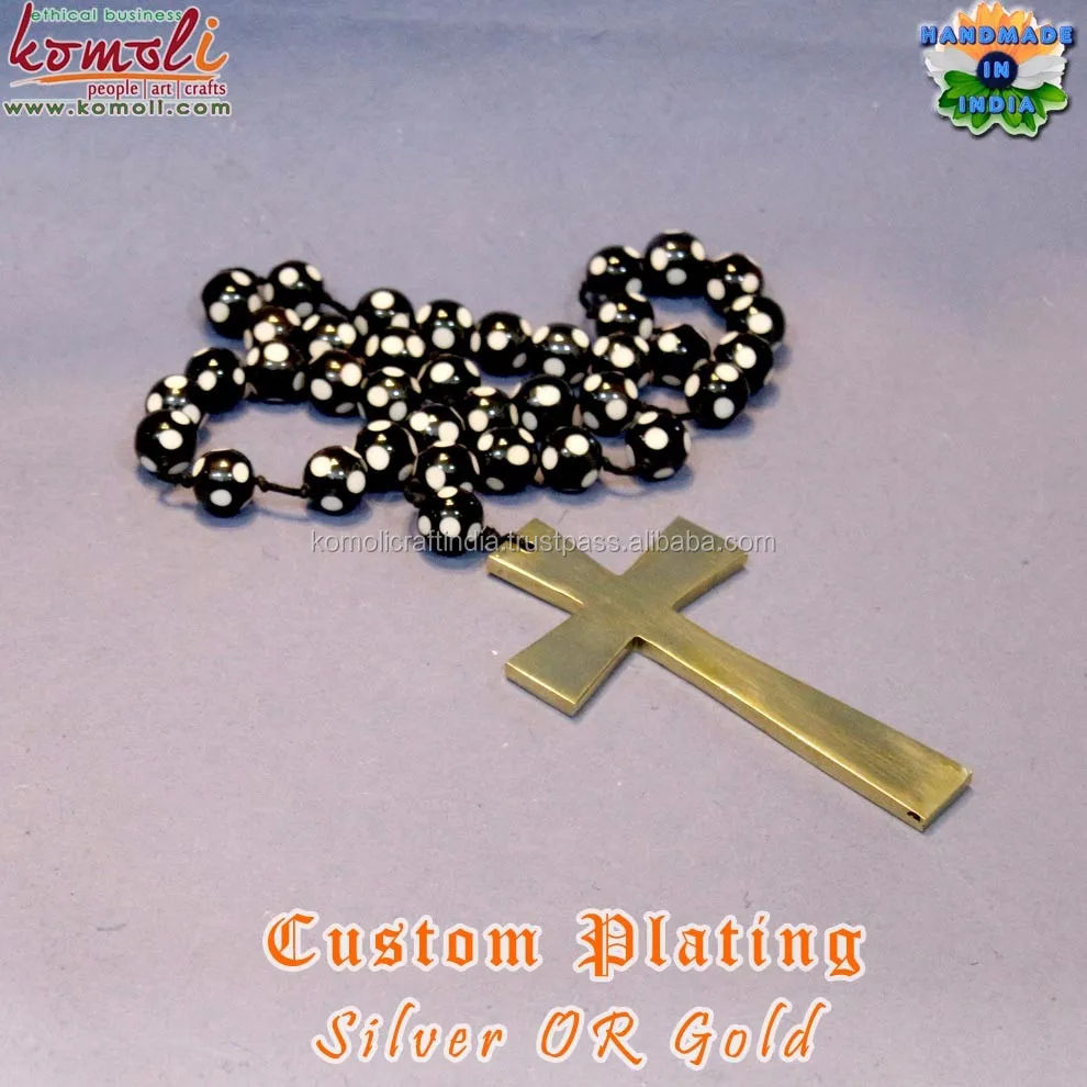 Lulu Cross Rosary - Polka Dot Resin Bead Komoli-20179-BRASS (14).jpg