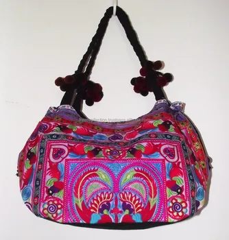 Hmong Hill Tribe Hand Bag Tote Embroidered Thailand Hmong Hill Tribe Hand Bag Tote Embroidered Thailand