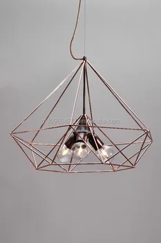 Himmeli Light Cage Diamond 3 Lamps Copper Metal Handmade Art Geometric Minimal Shape Textile Cable Iron Himmeli Light Cage Diamond 3 Lamps Copper Metal Handmade Art Geometric Minimal Shape Textile Cable Iron