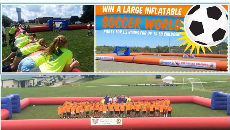 inflatable soap soccer field