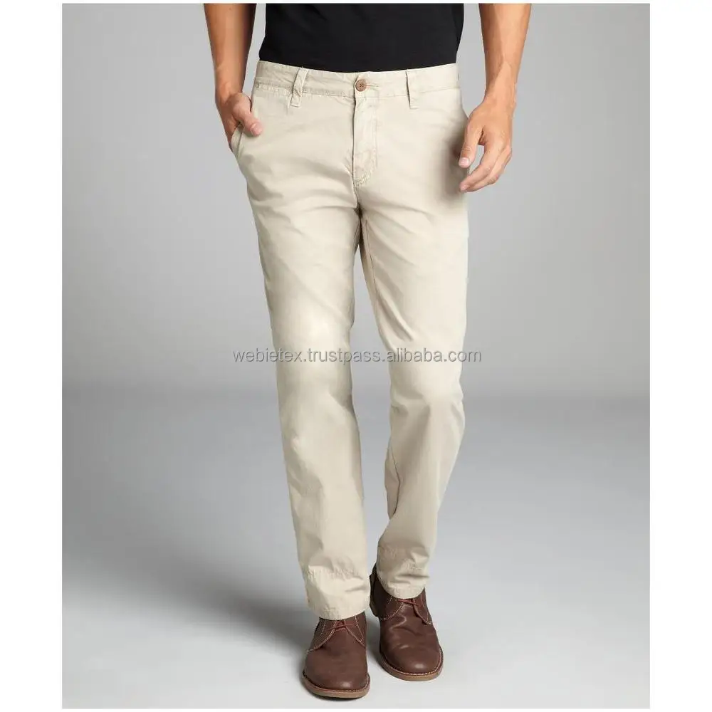 Mens Stone Color Chino Trousers 
