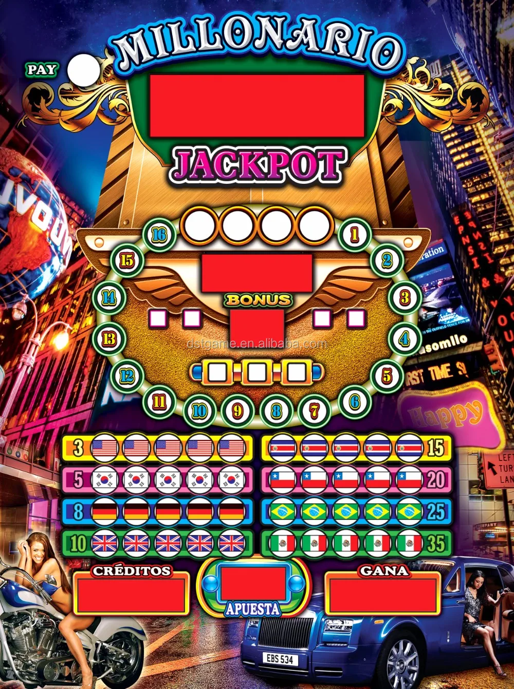 Máquina De Arcade De Pinball Millonario,Funciona Con Monedas,6 Bolas