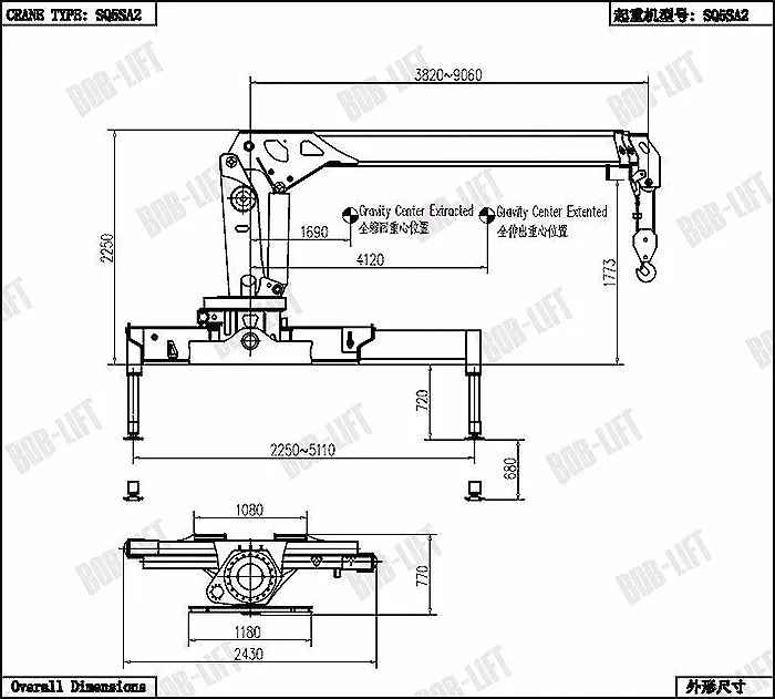 Forklift with mounted jib crane