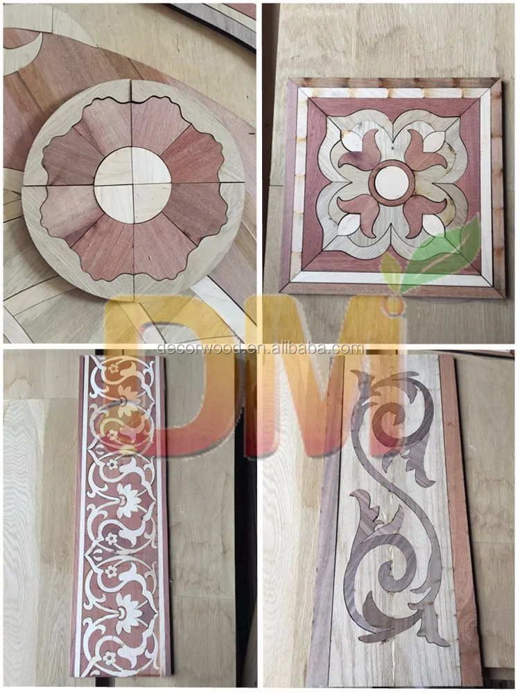 custom design and size hardwood parquet flooring medallions and borders