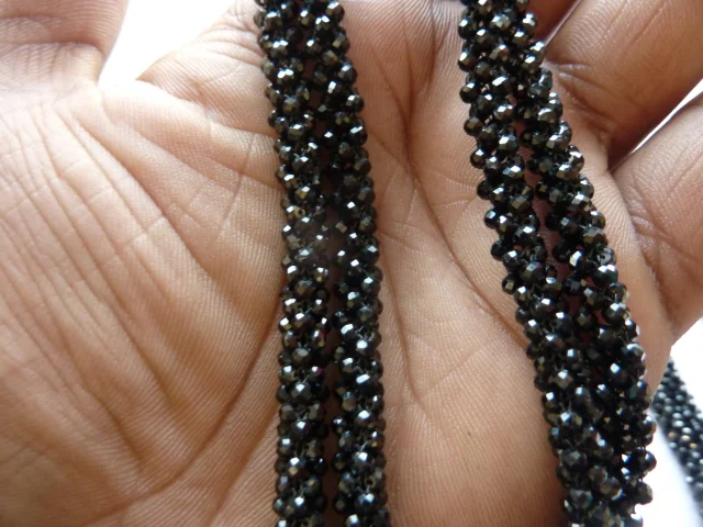 black spinel bead necklace