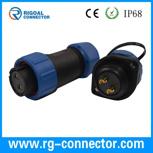 Conector de cable de rosca impermeable eléctrico de iluminación al aire libre IP68 del plástico subterráneo del LED 2pin 3pin 4pin BB-02BFMM-LR6AXX