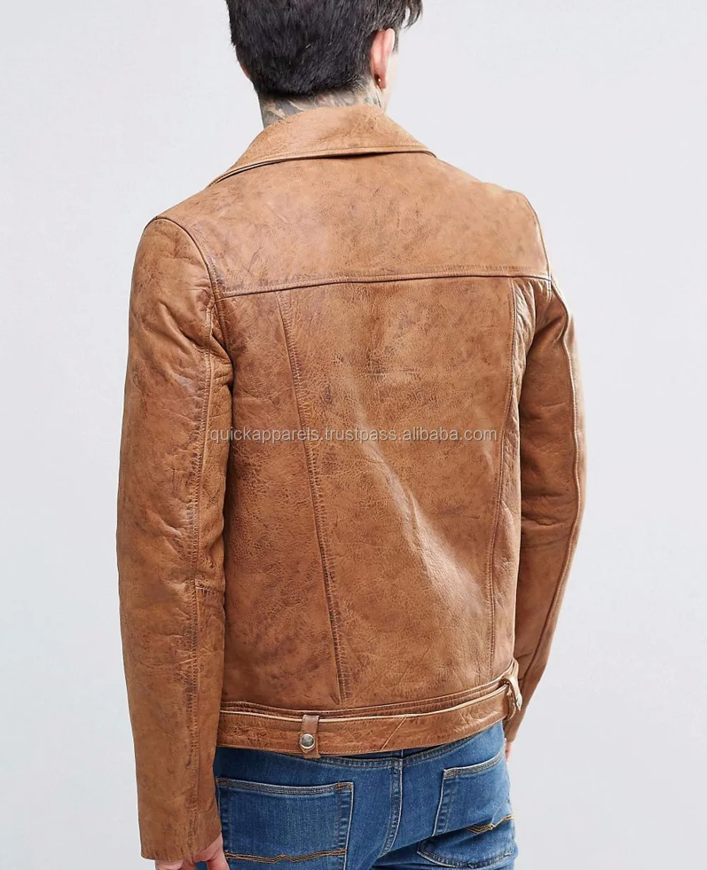 Durable In Use Buffalo Cheap Leather Motorcycle Jacket,Customized Men