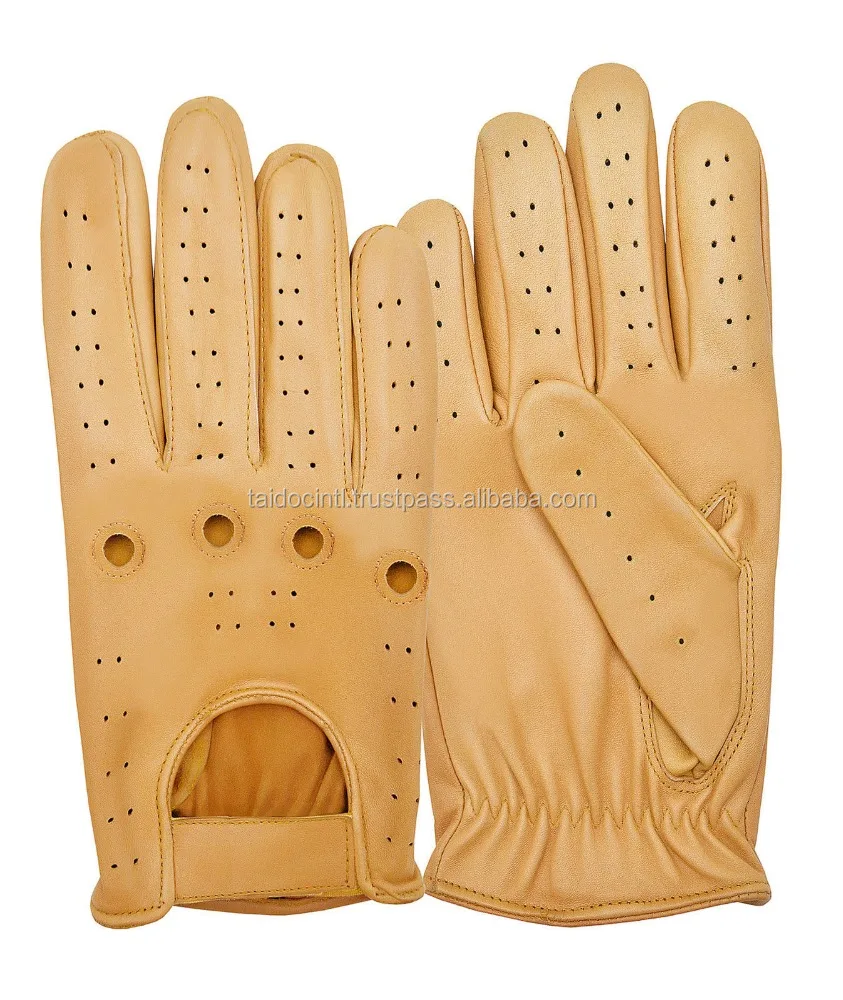 Men/'s Classic Driving Gloves Lamb Skin Leather Dress Glove TAN s M L XL