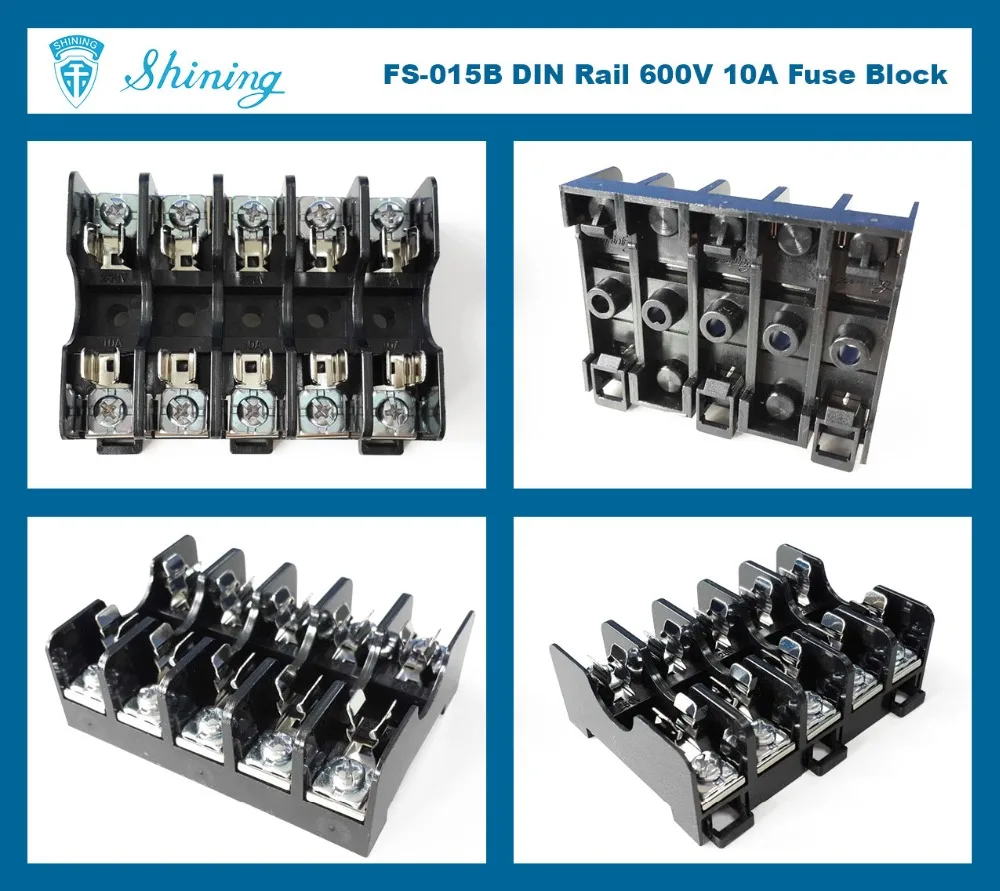 Fs015b 600v 10 Amp 5 Way Midget Type Din Rail Glass Fuse Holder Buy