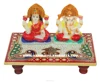 Home Decorative Marble Gold Painted Laxmi Ganesh