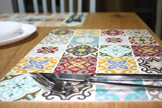 Pvc vinyl placemat 30x40 cm open keuken placemat voor keuken ...