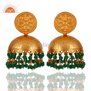 Wholesale Indian Traditional Jhumkas Earrings Gold Plated 925