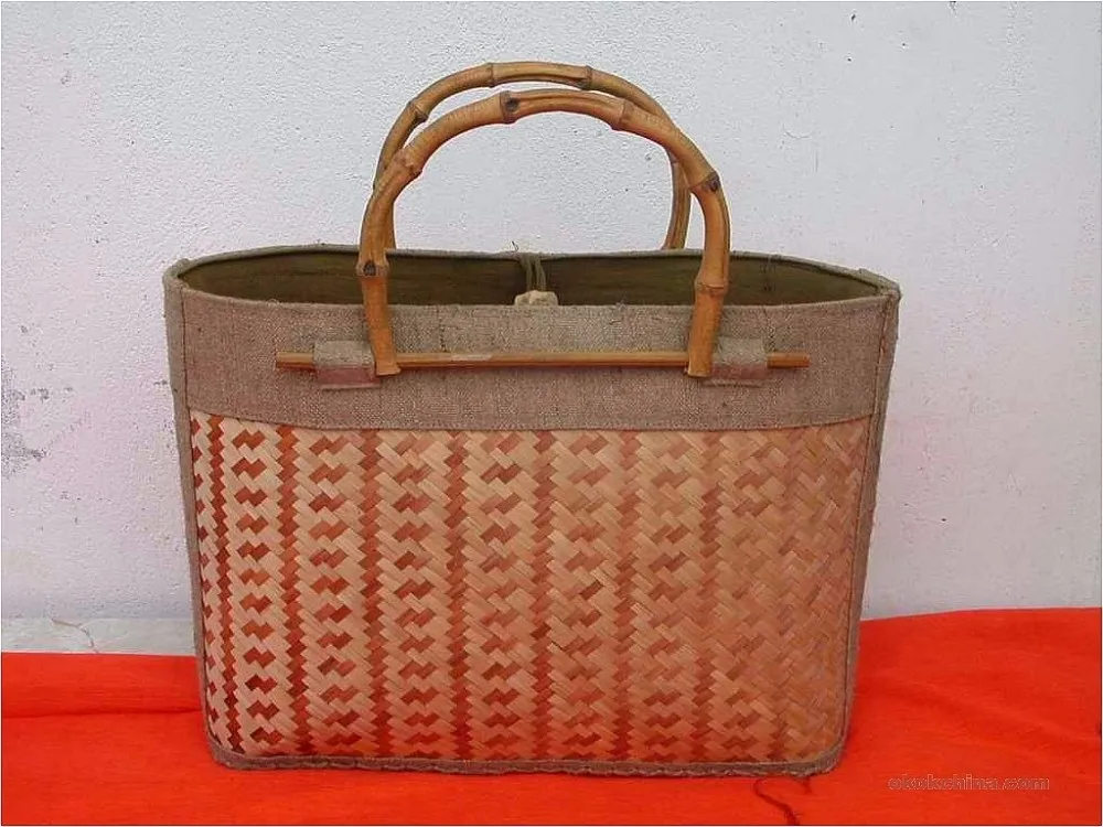 Nice Design Eco Friendly Feature Bamboo Handmade Bag With Handle Made