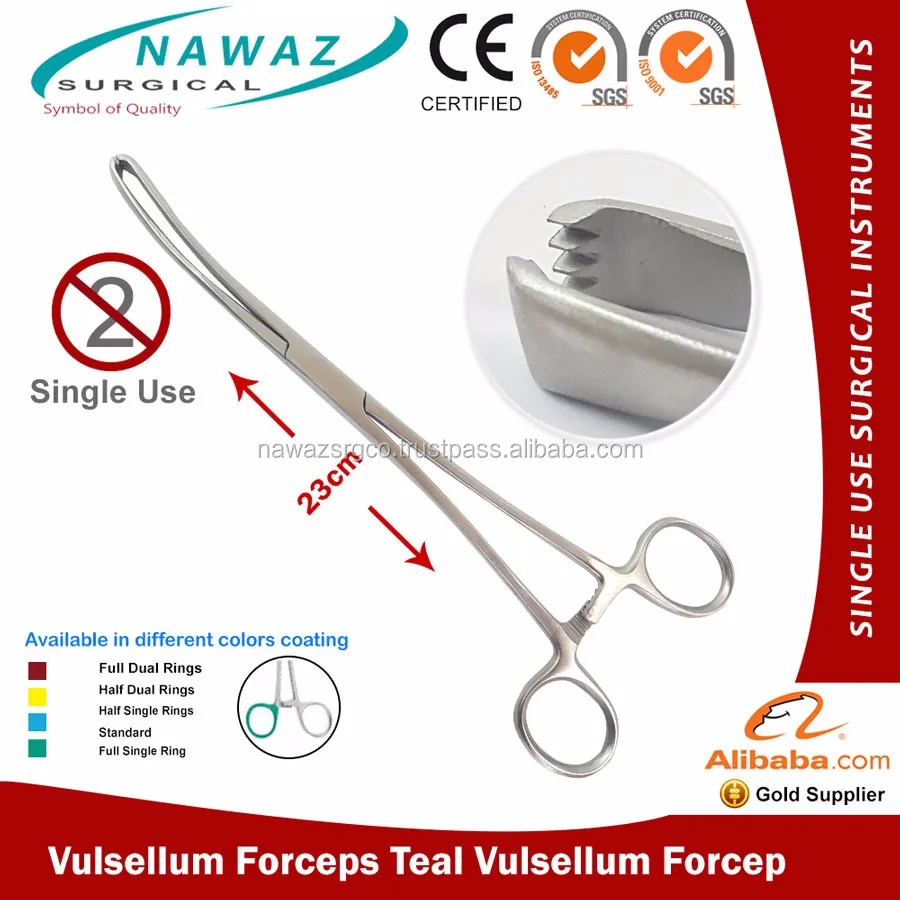 Vulsellum Forceps,Teal Vulsellum Forcep Curved - Buy Teal Vulsellum ...