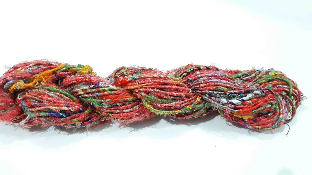 Chunky Multi Colored Banana Silk Yarn Available In 200 Gram Skeins