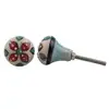 White Red Bulb Shape Metal Bed Knobs FBK-38