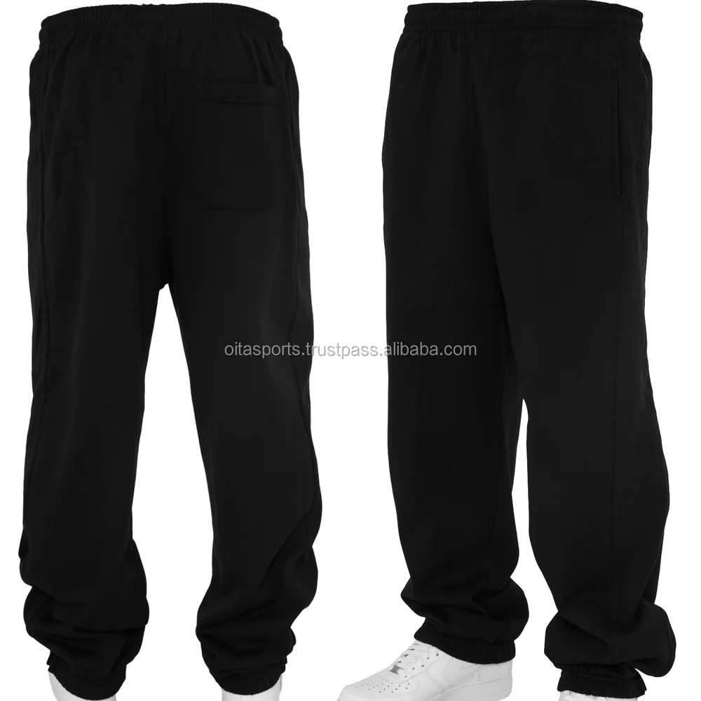 black baggy track pants