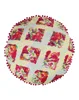 Hand Block Printed Zipper Round Bar And Home Garden Wooden Seat Chair Cushion Cover