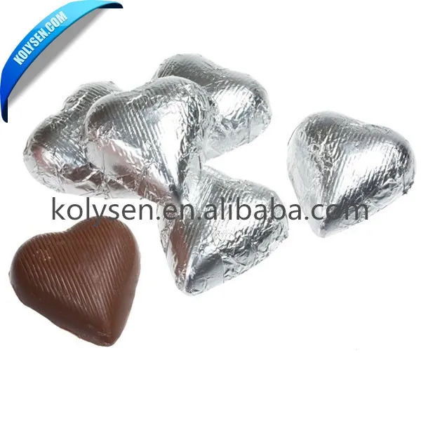 Individual Aluminum Foil Wrapped Chocolate Hearts