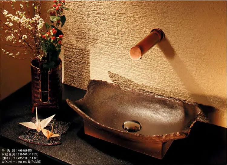 High quality Japanese style basin and dragon faucet set. Manufactured ...