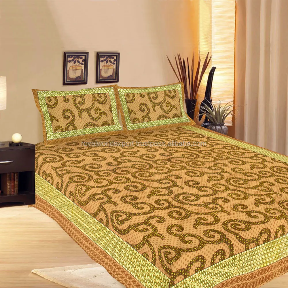 Cotton Indian Bedding Sheet Queen Bed Sheet Cheap King Indian