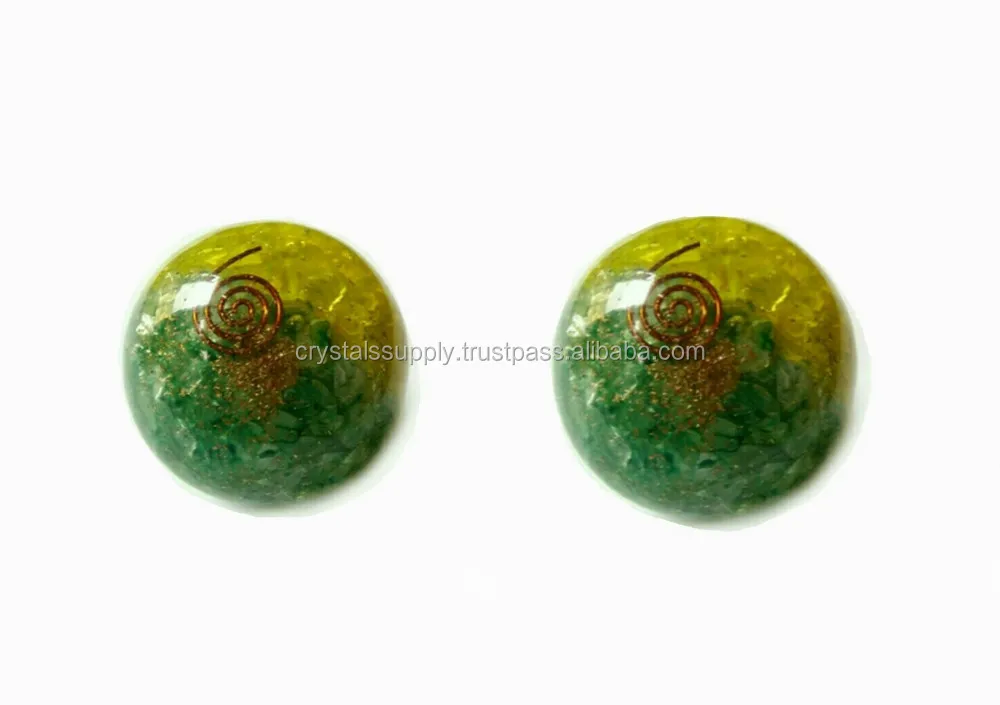 Orgone Gemstone  Sphere Yellow Green Gemstone .jpg