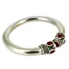 Free Size Pink Ruby 925 Sterling Silver Bezel Setting Bangle, Indian Jewelry Manufacturer, 925 Silver Jewelry