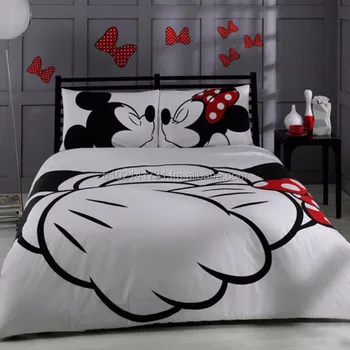 100 Turkish Cotton Mickey Minnie Mouse Bedding Set Full Double