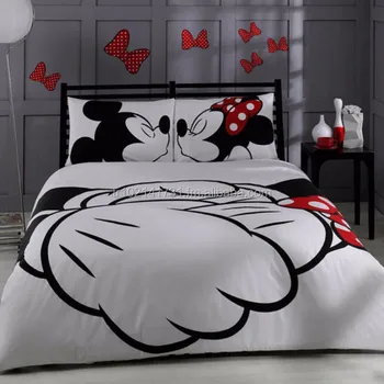 100 Turkish Cotton Mickey Minnie Mouse Bedding Set Full Double Queen Size Buy Queen Size 3d Bedding Set 100 Cotton Mickey Mouse Bedding