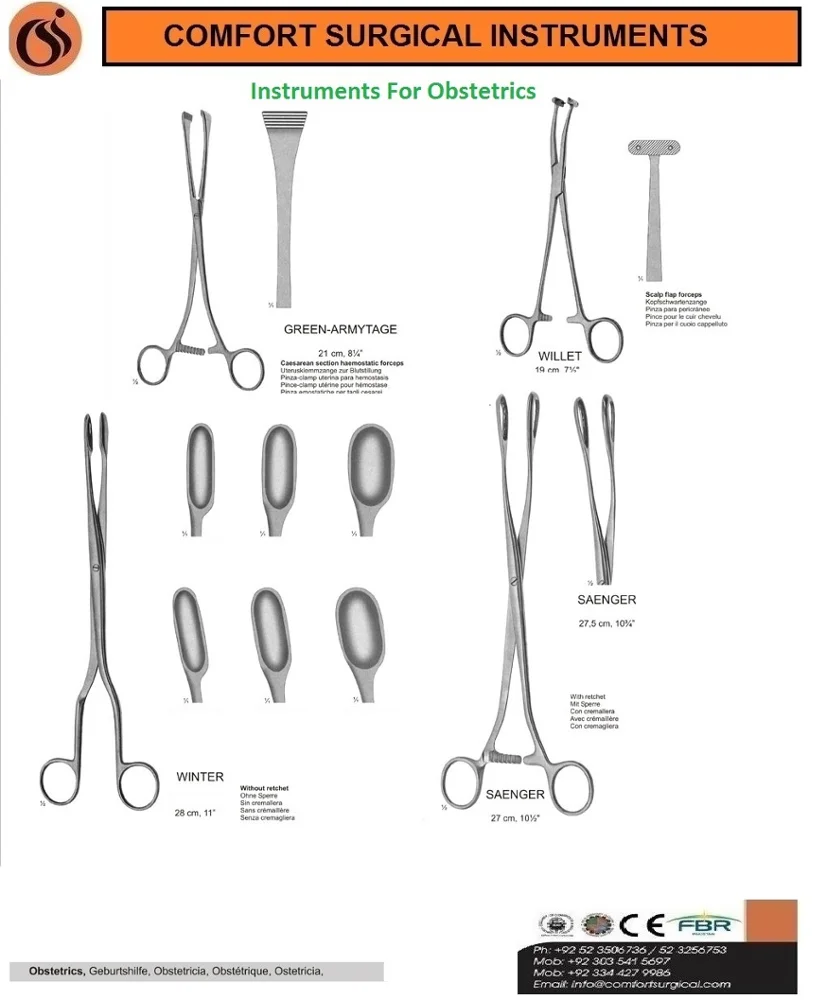 Instruments For Obstetrics & Willet Scalpel Flap Forceps Winter ...