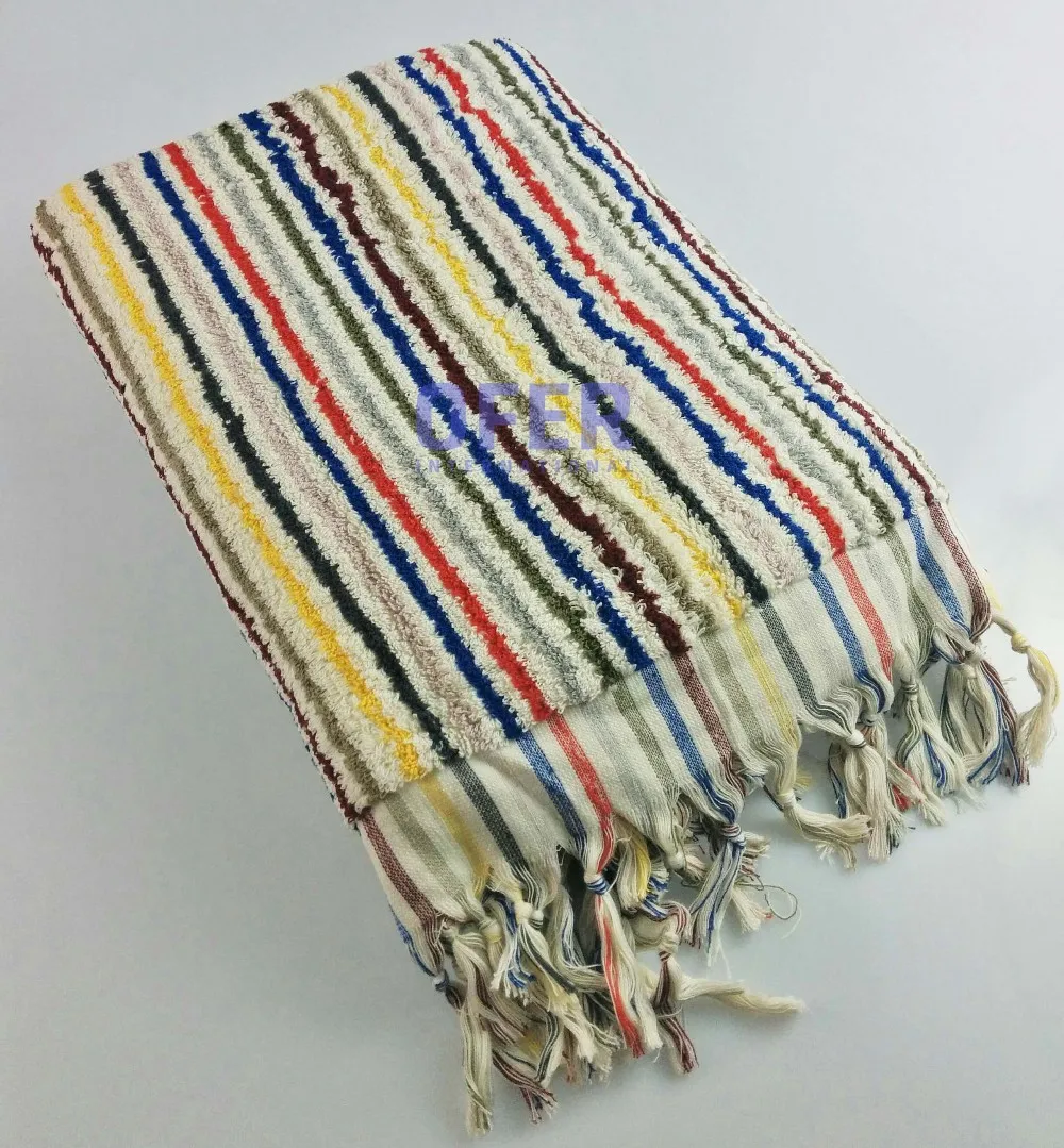 Pom Pom Turkish Towel Handmade Colorful Towel Bohemian Boho Gypsy Old