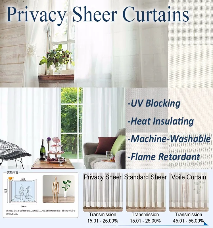 Uv Resistant Thermal Insulation Uv Protective Sheer Curtain Fabric
