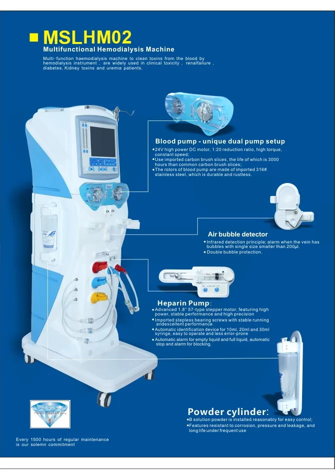 Ce And Fda Approved!! Double Pump Multifunctional Hemodialysis Machine