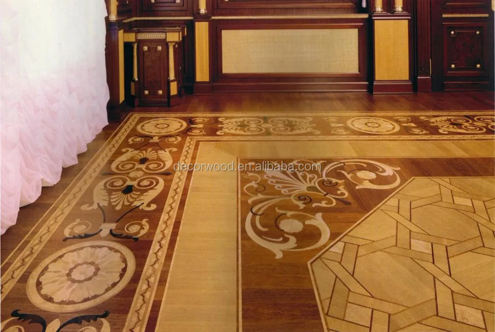 custom design and size hardwood parquet flooring medallions and borders