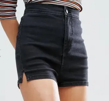 black jean booty shorts