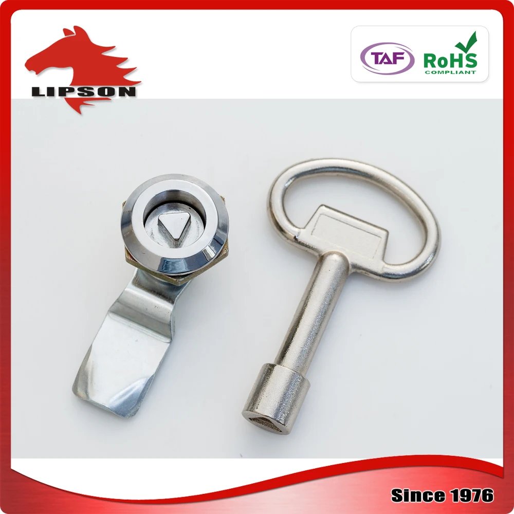 Triangle Key Compression Lock LIPSON Triangle Key Lock Bright Chrome Plating 2 Keys Tubular ...