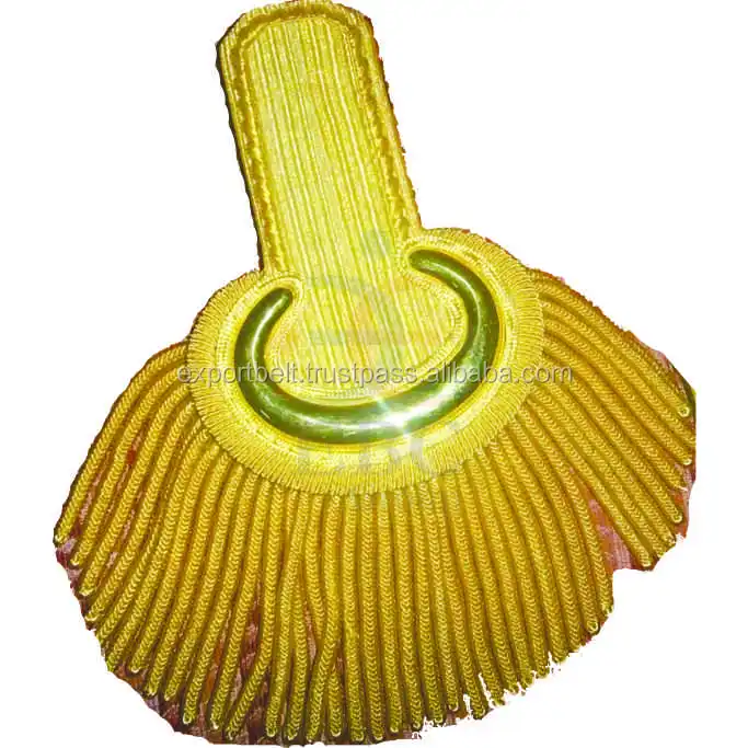 Epaulettes With Gold Bullion Fringe And Braid Ceremonial Gold Fringed